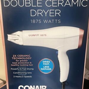 Conair double ceramic hair dryer 1875w 3 Heats 2 speeds